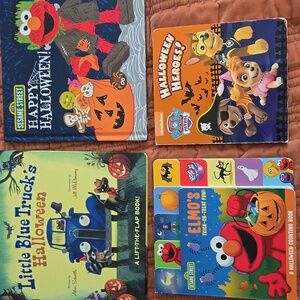 Sesame Street Halloween Book Set with Blue, Red, and Orange Covers